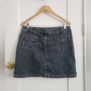 Reitmans Dark Blue Jean Skort Casual Chic Mini Size 11 With a 16" F Waist